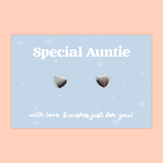Special Auntie - Heart Stud Earrings - J010E