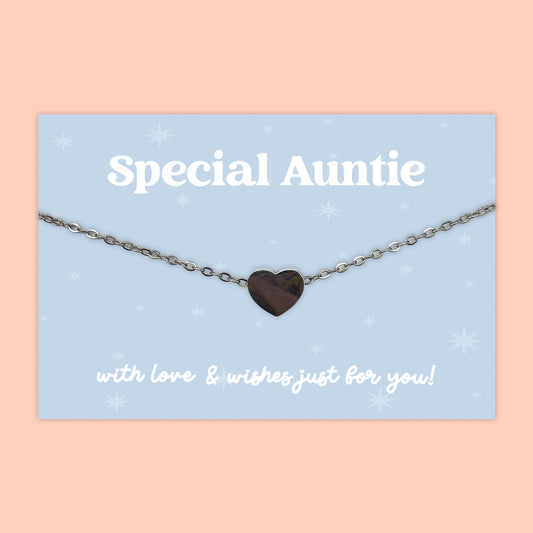 Special Auntie - Heart Charm Necklace - J010N