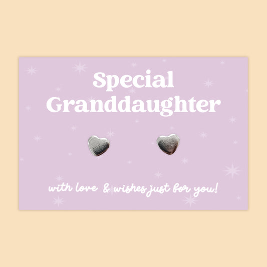 Special Granddaughter - Heart Stud Earrings - J011E
