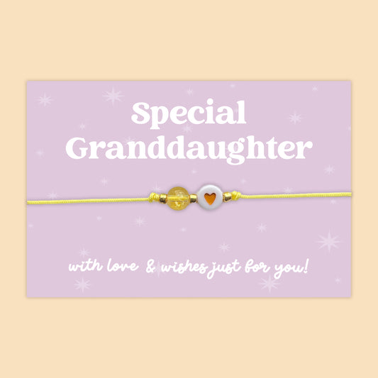 Special Granddaughter - Heart Adjustable Friendship Bracelet - J011FB