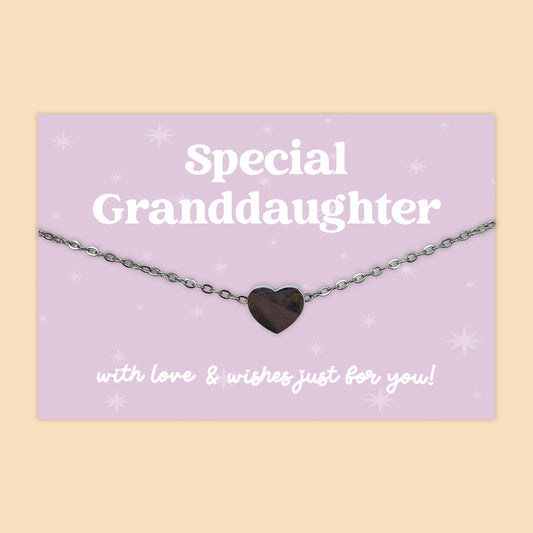 Special Granddaughter- Heart Charm Necklace - J011N