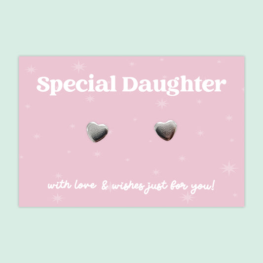 Special Daughter - Heart Stud Earrings - J013E