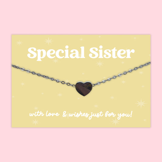 Special Sister - Heart Charm Necklace - J015N