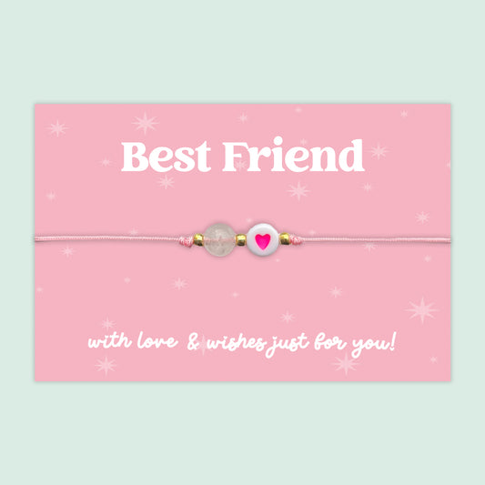 Best Friend - Heart Adjustable Friendship Bracelet - J019FB