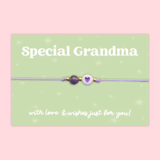 Special Grandma - Heart Adjustable Friendship Bracelet - J020FB