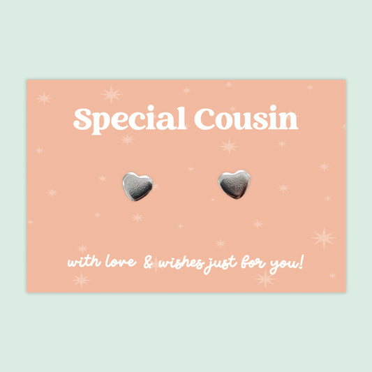 Special Cousin - Heart Stud Earrings - J023E