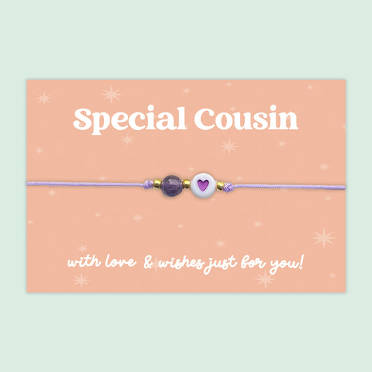 Special Cousin - Heart Adjustable Friendship Bracelet - J023FB