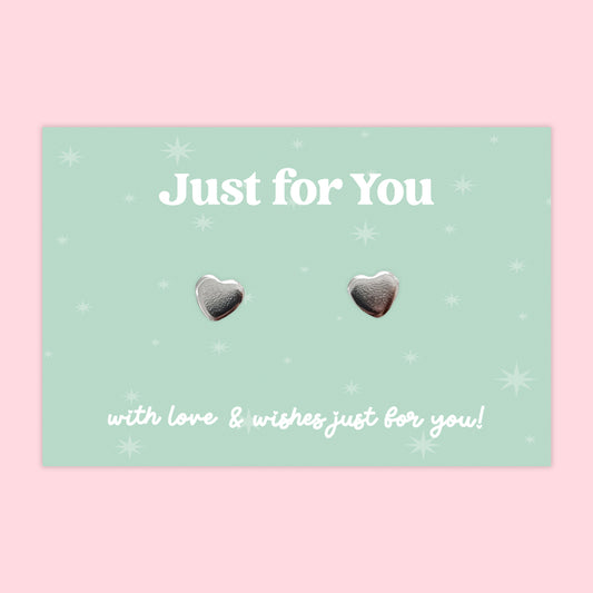 Just for You - Heart Stud Earrings - J024E