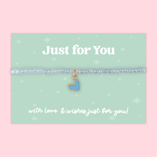 Little Wishes® “Just for You” Blue Seed Bead Bracelet | J024/LW019