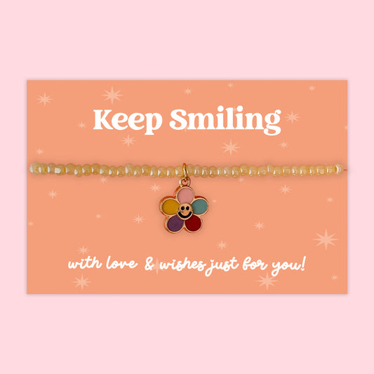 Little Wishes® “Keep Smiling” Yellow Seed Bead Bracelet | J025/LW017