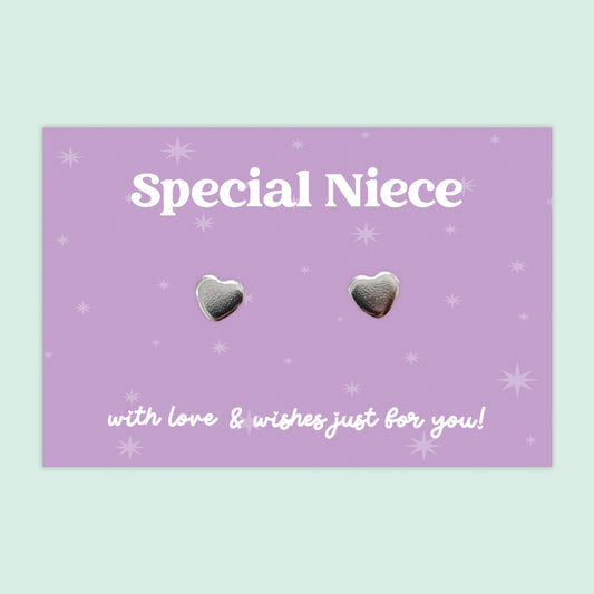 Special Niece - Heart Stud Earrings - J027E