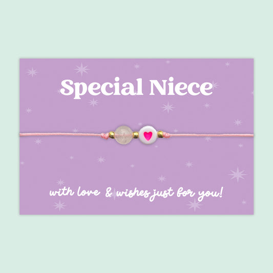 Special Niece - Heart Adjustable Friendship Bracelet - J027FB