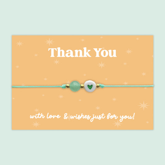 Thank You - Heart Adjustable Friendship Bracelet - J033FB