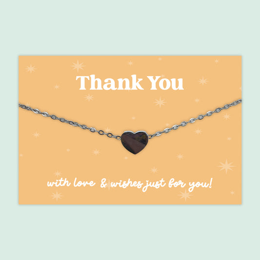 Thank You - Heart Charm Necklace - J033N