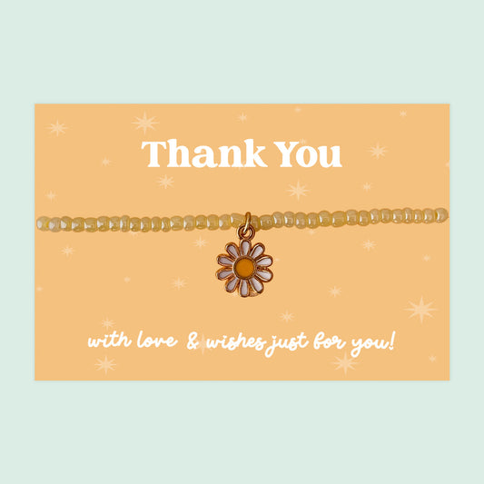 Little Wishes® “Thank You” Yellow Seed Bead Bracelet | J033/LW013