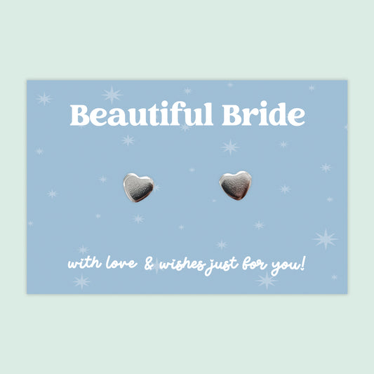 Beautiful Bride - Heart Stud Earrings - J035E