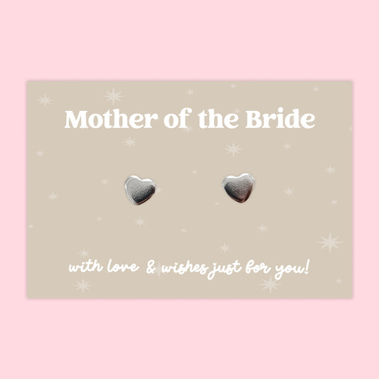Mother of the Bride - Heart Stud Earrings - J037E