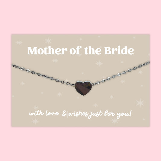 Mother of the Bride - Heart Charm Necklace - J037N