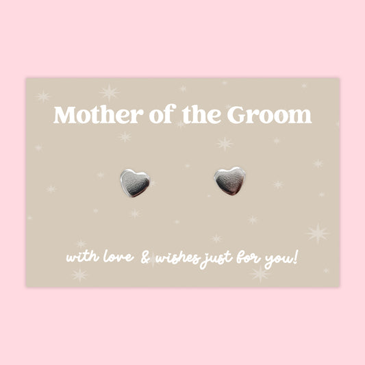 Mother of the Groom - Heart Stud Earrings - J038E