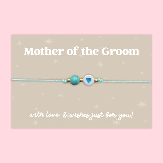 Mother of the Groom - Heart Adjustable Friendship Bracelet - J038FB