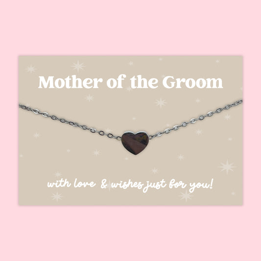 Mother of the Groom - Heart Charm Necklace - J038N