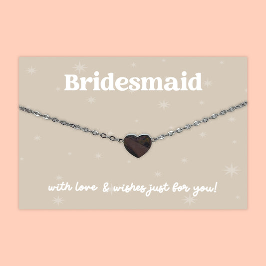 Bridesmaid - Heart Charm Necklace - J039N