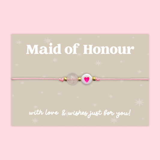 Maid of Honour - Heart Adjustable Friendship Bracelet - J040FB