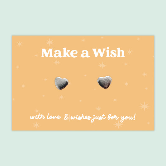Make a Wish - Heart Stud Earrings - J041E