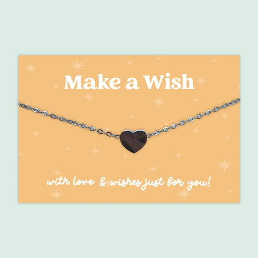 Make a Wish - Heart Charm Necklace - J041N