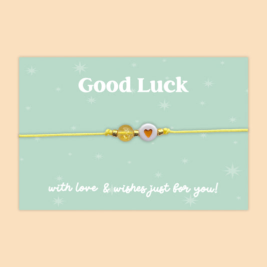 Good Luck - Heart Adjustable Friendship Bracelet - J044FB