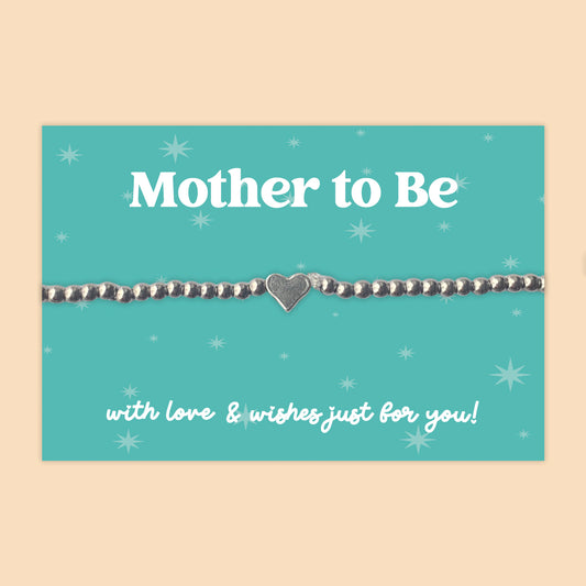 Mother to Be - Heart Beaded Stretch Charm Bracelet - J046B