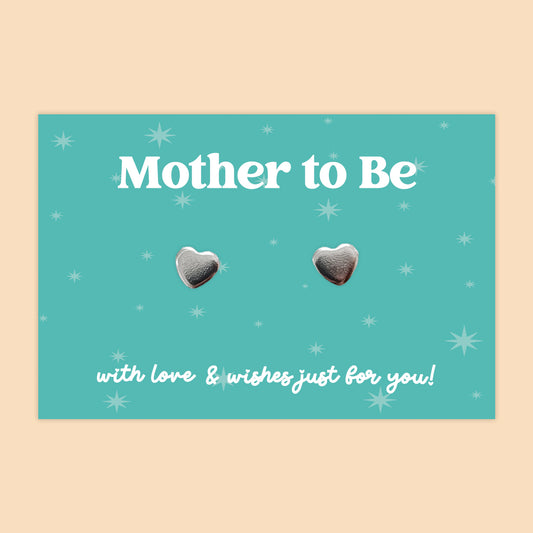 Mother to Be - Heart Stud Earrings - J046E