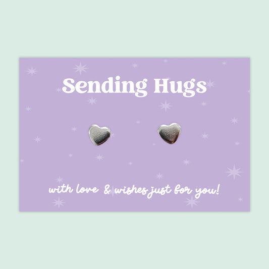 Sending Hugs - Heart Stud Earrings - J049E