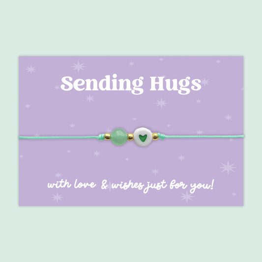 Sending Hugs - Heart Adjustable Friendship Bracelet - J049FB