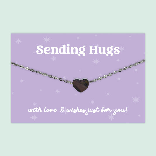 Sending Hugs - Heart Charm Necklace - J049N