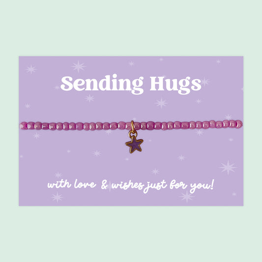 Little Wishes® “Sending Hugs” Purple Seed Bead Bracelet | J049/LW001