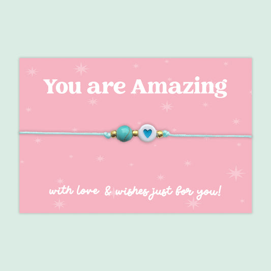 You are Amazing - Heart Adjustable Friendship Bracelet - J050FB