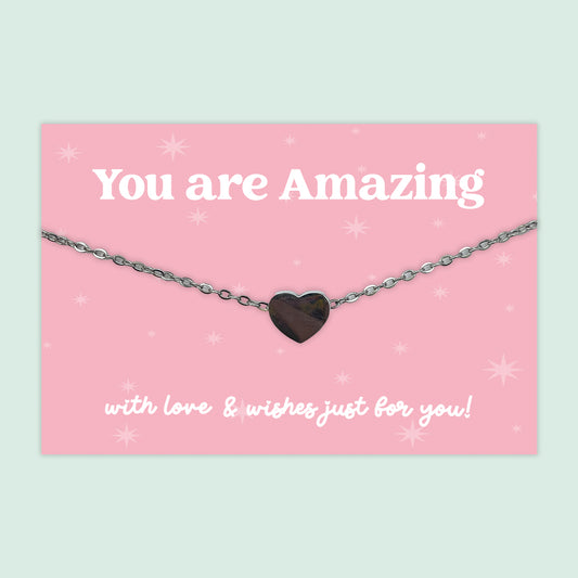 You are Amazing - Heart Charm Necklace - J050N