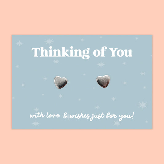 Thinking of You - Heart Stud Earrings - J051E