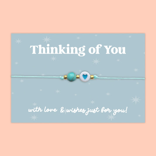 Thinking of You - Heart Adjustable Friendship Bracelet - J051FB