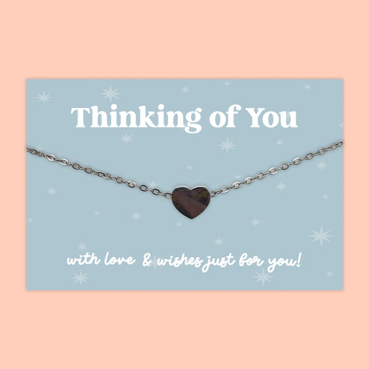 Thinking of You - Heart Charm Necklace - J051N