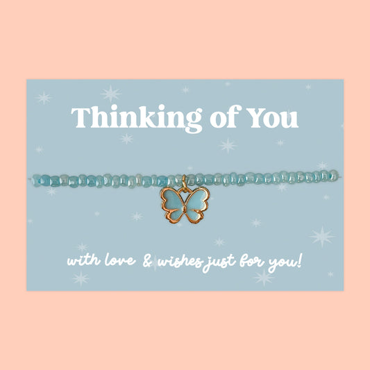Little Wishes® “Thinking of You” Blue Seed Bead Bracelet | J051/LW005