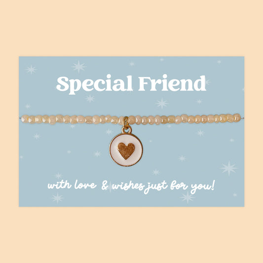Little Wishes® “Special Friend” Peach Seed Bead Bracelet | J052/LW011