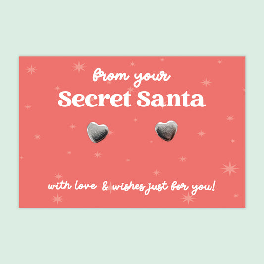 Secret Santa - Heart Stud Earrings - J054E