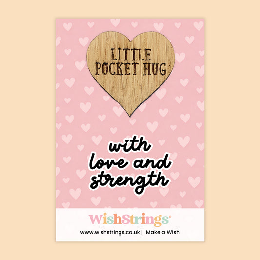 With Love and Strength - Oak Pocket Hug Token | J055