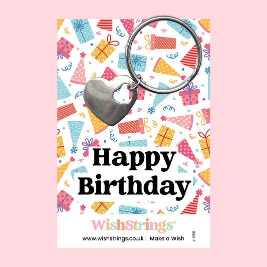 HAPPY BIRTHDAY - Heart Keyring - J056-KR