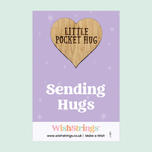 Sending Hugs - Oak Pocket Hug Token | J057