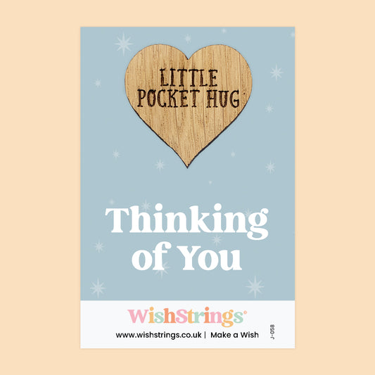 Thinking of You - Oak Pocket Hug Token | J058