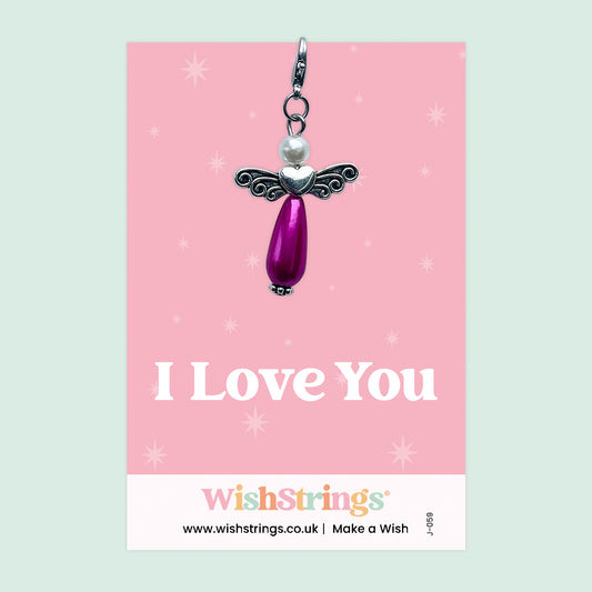 I LOVE YOU -  Wish Angels, Clip on Keepsake | J059