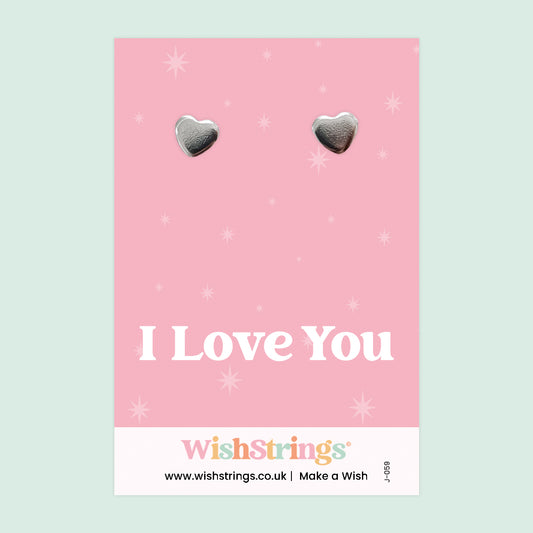 I LOVE YOU - Heart Stud Earrings | J059